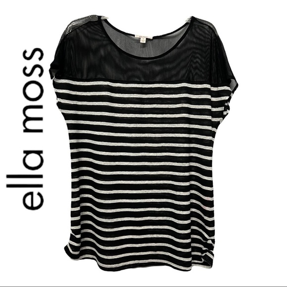 Ella Moss  (EUC) Top 100% Linen with Mesh at the top Size M - Picture 1 of 9